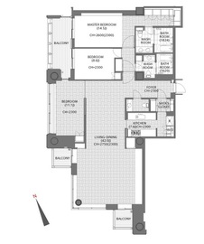 六本木ヒルズレジデンス C棟 34階 間取り図