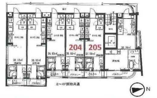マニハウス自由が丘 204 間取り図