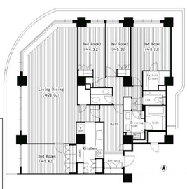 リバーポイントタワー 3906 間取り図