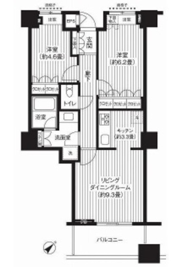 エアライズタワー 21階 間取り図
