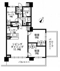 シャンピアグランデ深沢 411 間取り図