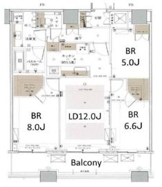 勝どきザ・タワー 11階 間取り図