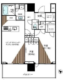 ウェリスタワー愛宕虎ノ門 13階 間取り図