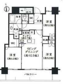 パークタワー東雲 13階 間取り図