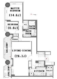 赤坂溜池タワーレジデンス 1901 間取り図