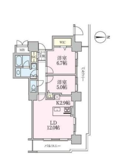 ロイヤルパークスタワー南千住 1019 間取り図
