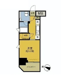 パークリュクス東麻布mono 7階 間取り図