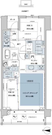 シティハウス神宮北参道 2階 間取り図