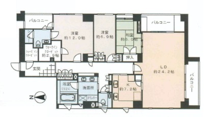 ディアナガーデン広尾 9階 間取り図