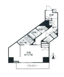 Feel A 渋谷 12階 間取り図