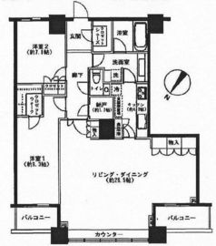 ザ・東京タワーズ シータワー 58階 間取り図