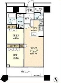 勝どきザ・タワー 22階 間取り図