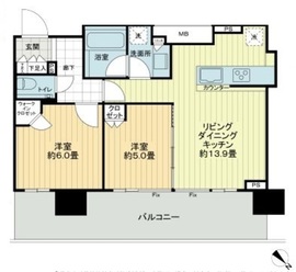 シティタワー目黒 15階 間取り図