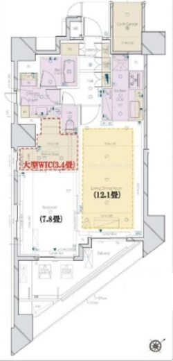 ヴァントヌーベル代々木 7階 間取り図