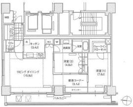 ブリリアイスト東雲キャナルコート 812 間取り図