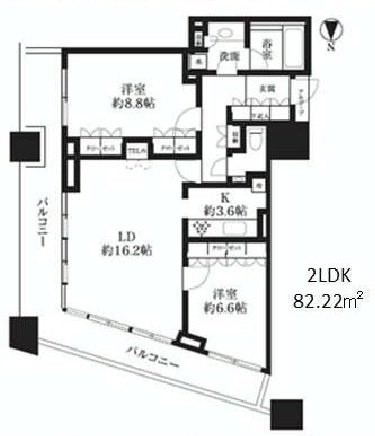 コンシェリア西新宿タワーズウエスト 32階 間取り図