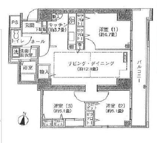シティコート目黒 4-201 間取り図