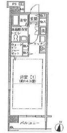 シティコート目黒 1-808 間取り図