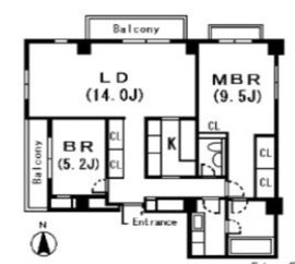 麻布仙台坂ガーデン 401 間取り図