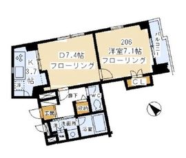ファインクレスト上目黒 206 間取り図