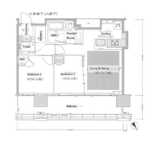 シティタワー目黒 16階 間取り図