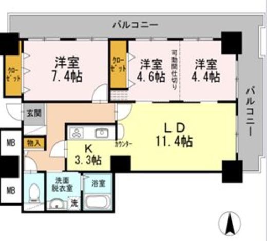 品川シーサイドビュータワー2 2208 間取り図