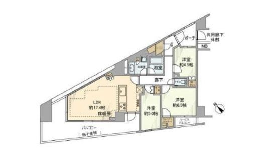 ブリリア早稲田諏訪通り 4階 間取り図