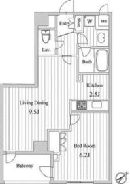 スペーシア三軒茶屋弐番館 602 間取り図