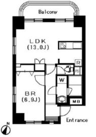 プライムアーバン笹塚 604 間取り図