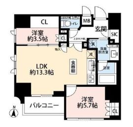 ジオ西新宿ツインレジデンス 2階 間取り図