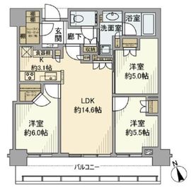 グローバルフロントタワー 28階 間取り図