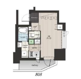 プレミスト新宿山吹 8階 間取り図