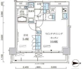 パークアクシス菊川ステーションゲート 208 間取り図