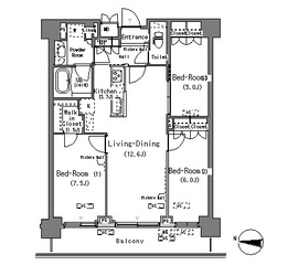 パークタワー晴海 203 間取り図