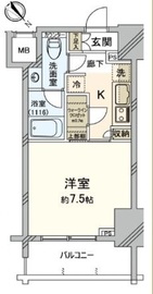 パークリュクス白金高輪 7階 間取り図