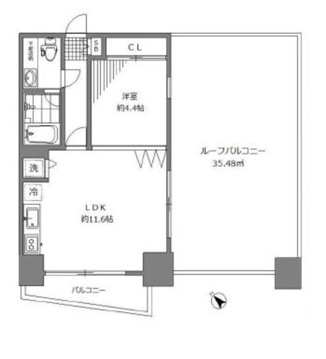 ランド南青山 6階 間取り図