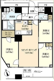 勝どきザ・タワー 50階 間取り図