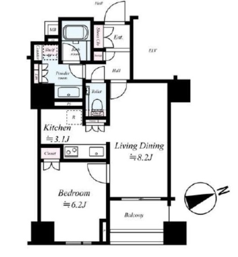 ブランズ明石町 2階 間取り図