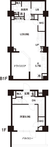 レジディア白金高輪 103 間取り図