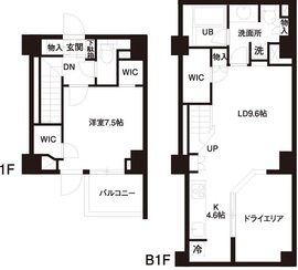 レジディア白金高輪 104 間取り図