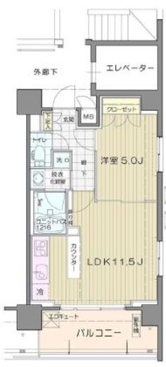 アンビエンテ芝浦 1103 間取り図