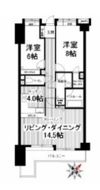 ライオンズマンション乃木坂 8階 間取り図