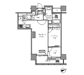 クレストフォルム田町ベイサイドコート 1407 間取り図