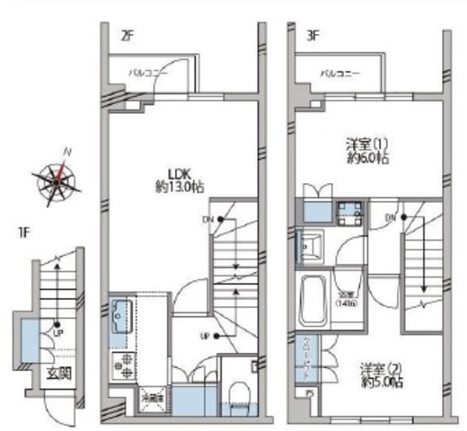 オープンレジデンス南青山イーストテラス 2階 間取り図