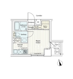 ドゥーエ新富町 501 間取り図