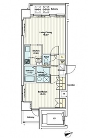 ドゥーエ新富町 1201 間取り図