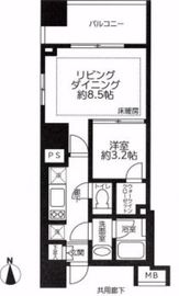 クレヴィア恵比寿 8階 間取り図