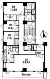 元麻布テラスアパートメント 207 間取り図