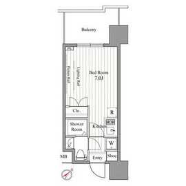 レジディア東銀座 1109 間取り図