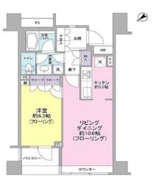 ハウスコート築地 14階 間取り図